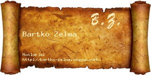 Bartko Zelma névjegykártya